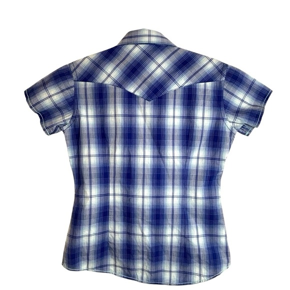 Panhandle Rough Stock Blue Plaid Button-Up Women’s Shirt Size Extra Small - Picture 5 of 5